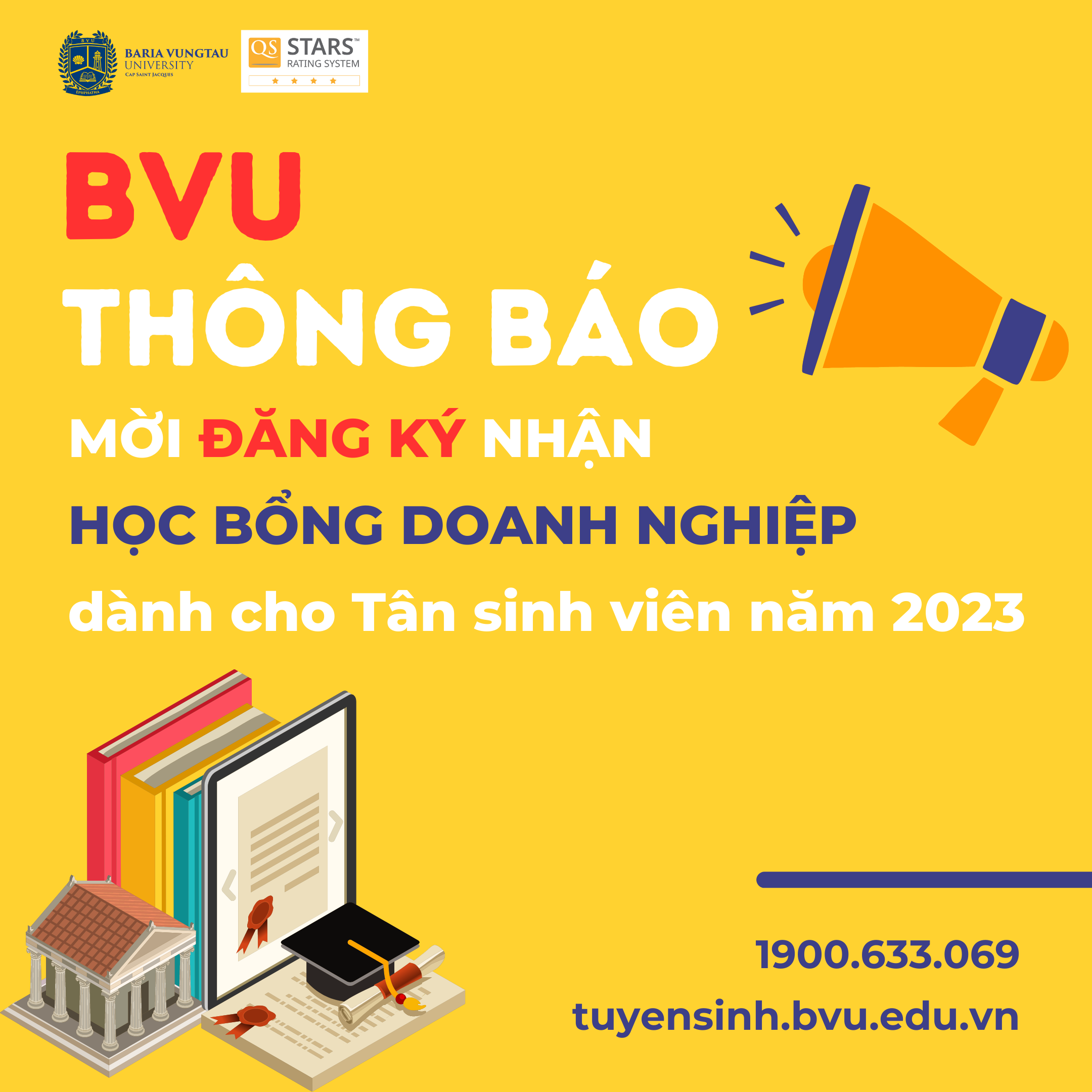 BVU MỜI ĐĂNG KÝ NHẬN HỌC BỔNG DOANH NGHIỆP DÀNH CHO TÂN SINH VIÊN NĂM 2023