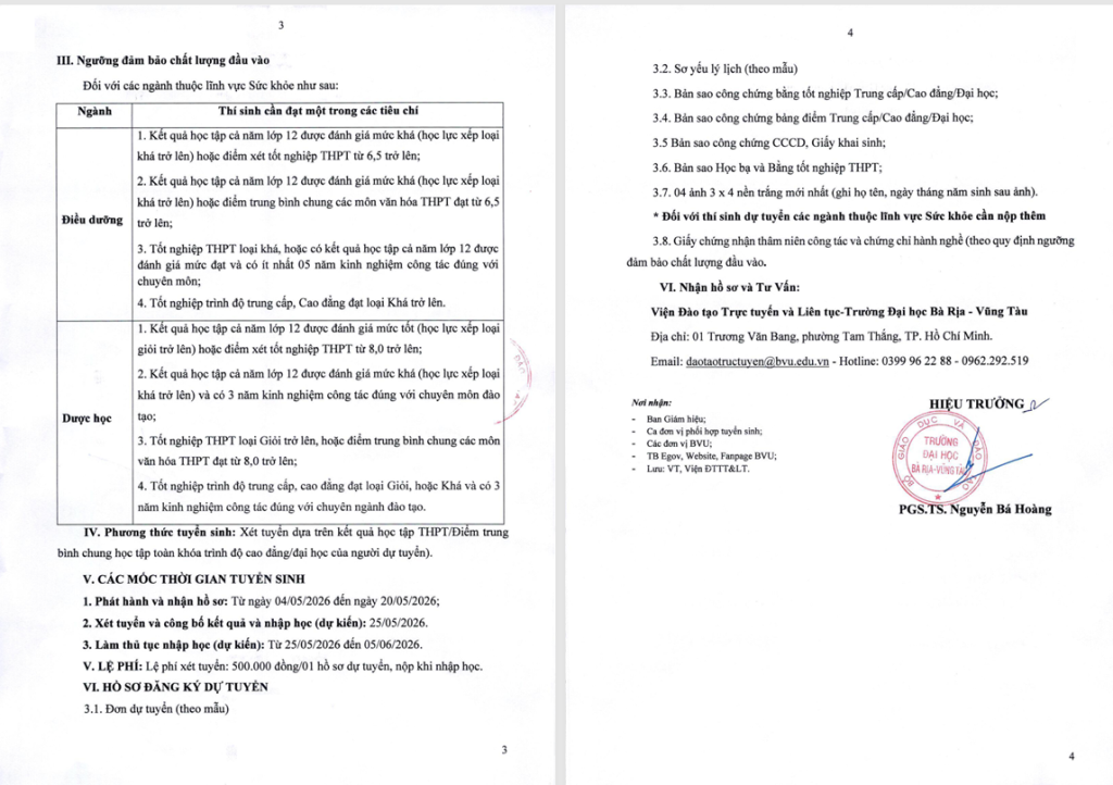 THÔNG BÁO TUYỂN SINH LIÊN THÔNG ĐẠI HỌC ĐỢT 03 NĂM 2026