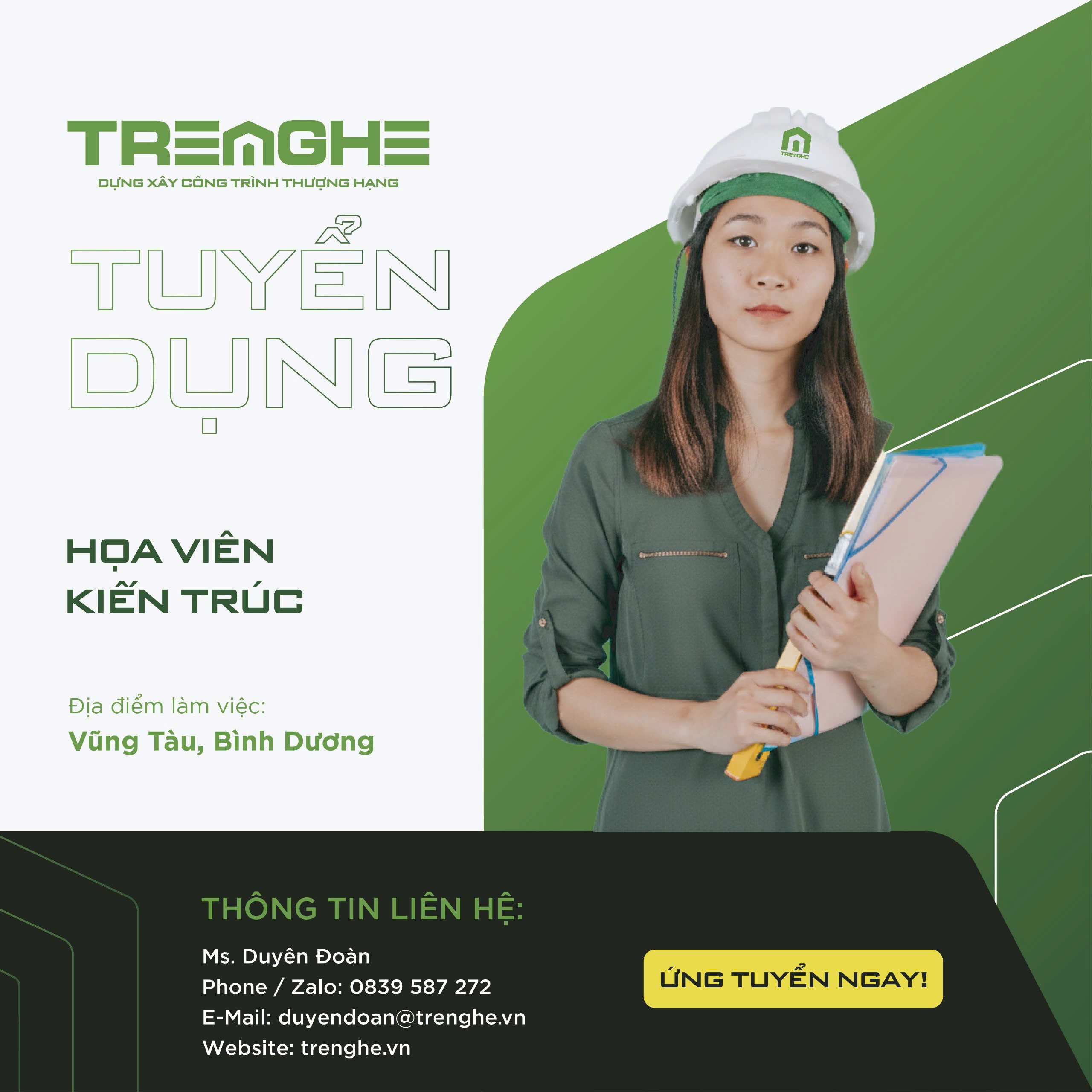 Tuyển dụng từ công ty Kiến trúc xây dựng Tre Nghệ