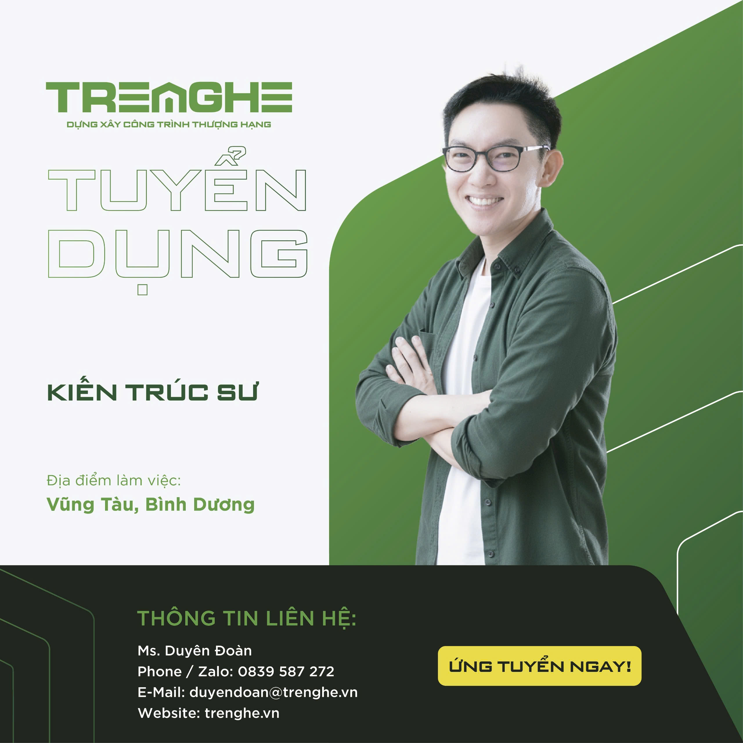 Tuyển dụng từ công ty Kiến trúc xây dựng Tre Nghệ