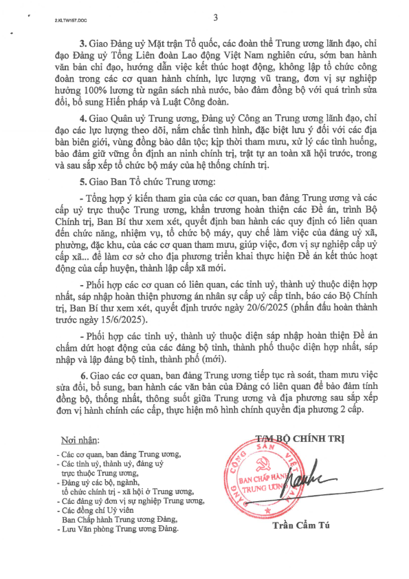 Tuyên truyên, triển khai Kết luận số 157-KL/TW, ngày 25/5/2025 của Bộ Chính trị