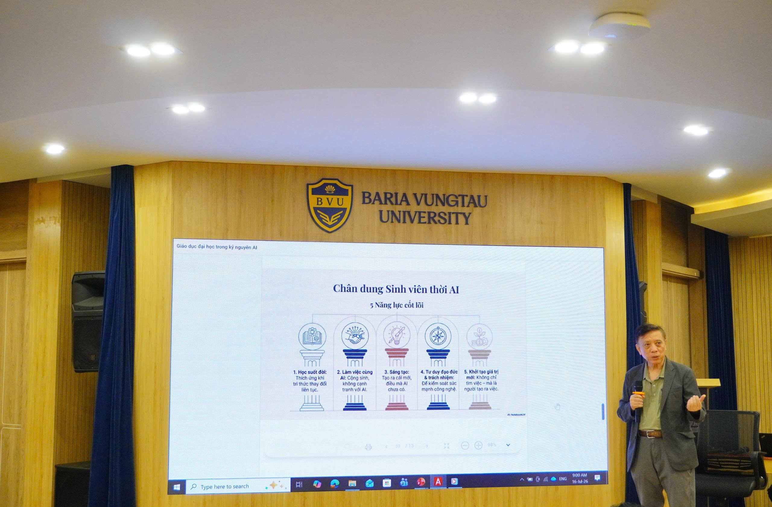 GS.TSKH Hoàng Văn Kiếm trở lại BVU cùng chuyên đề Giáo dục đại học trong kỷ nguyên AI