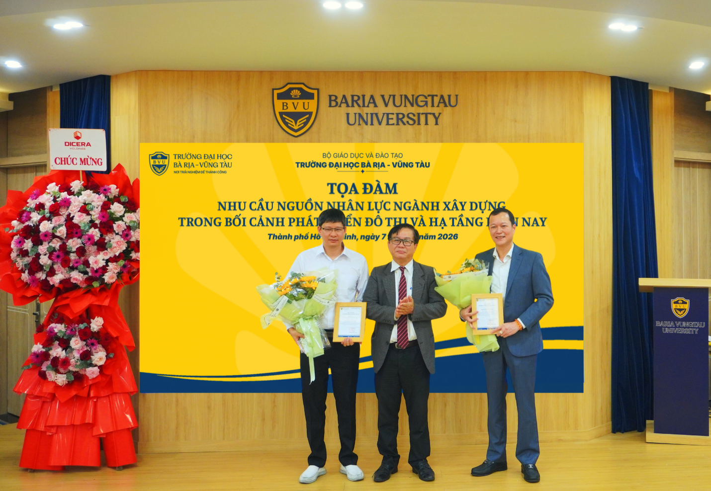 BVU x DICERA HOLDINGS: ký kết hợp tác, trao tặng học bổng, mở rộng cơ hội nghề nghiệp cho sinh viên ngành xây dựng
