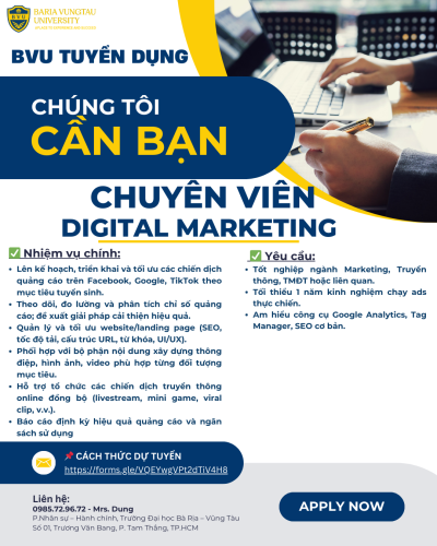 BVU Tuyển dụng nhân sự năm học 2025-2026