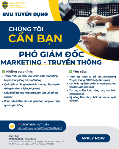 BVU Tuyển dụng nhân sự năm học 2025-2026