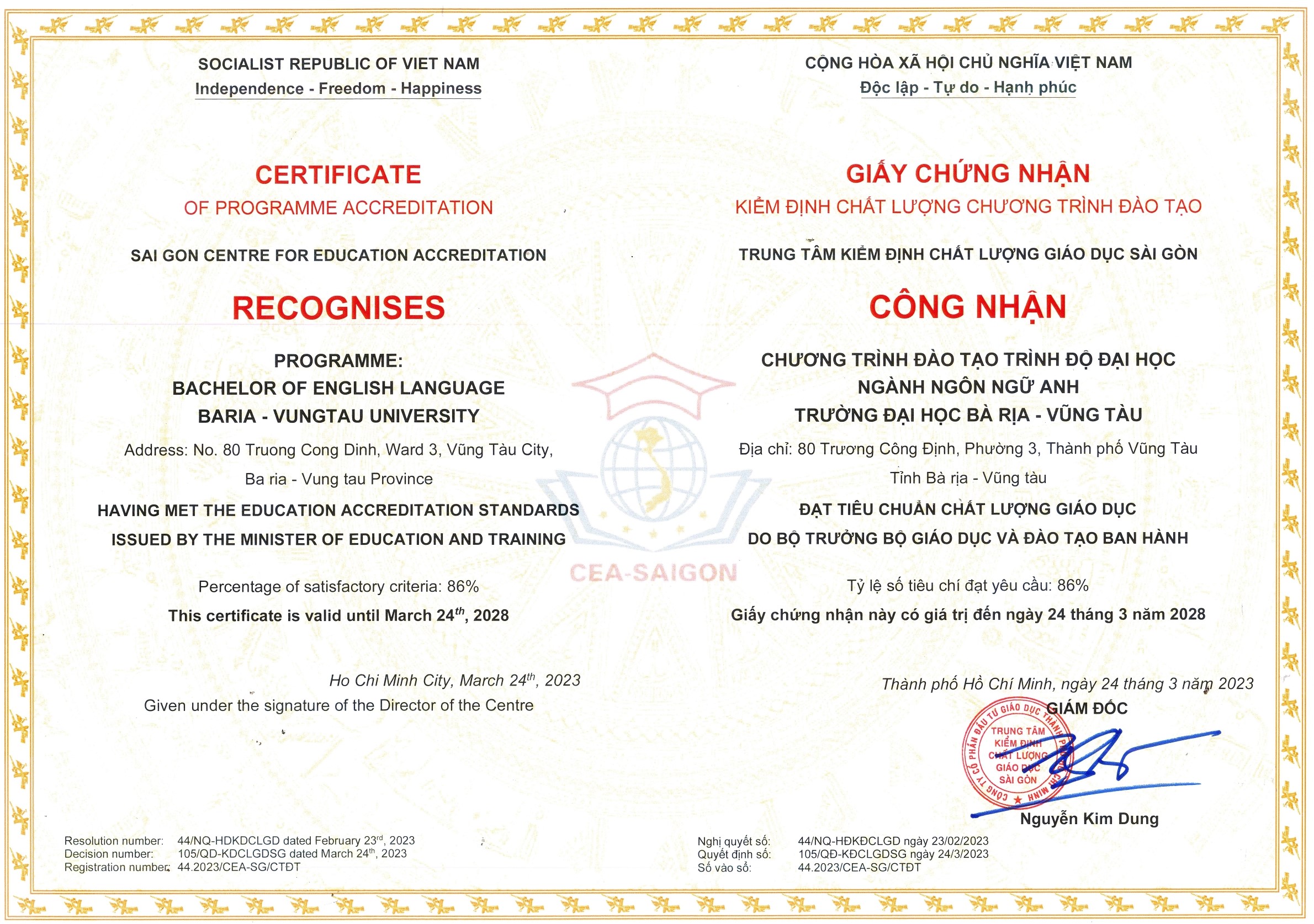 Kiểm định chất lượng cơ sở giáo dục & chương trình đào tạo