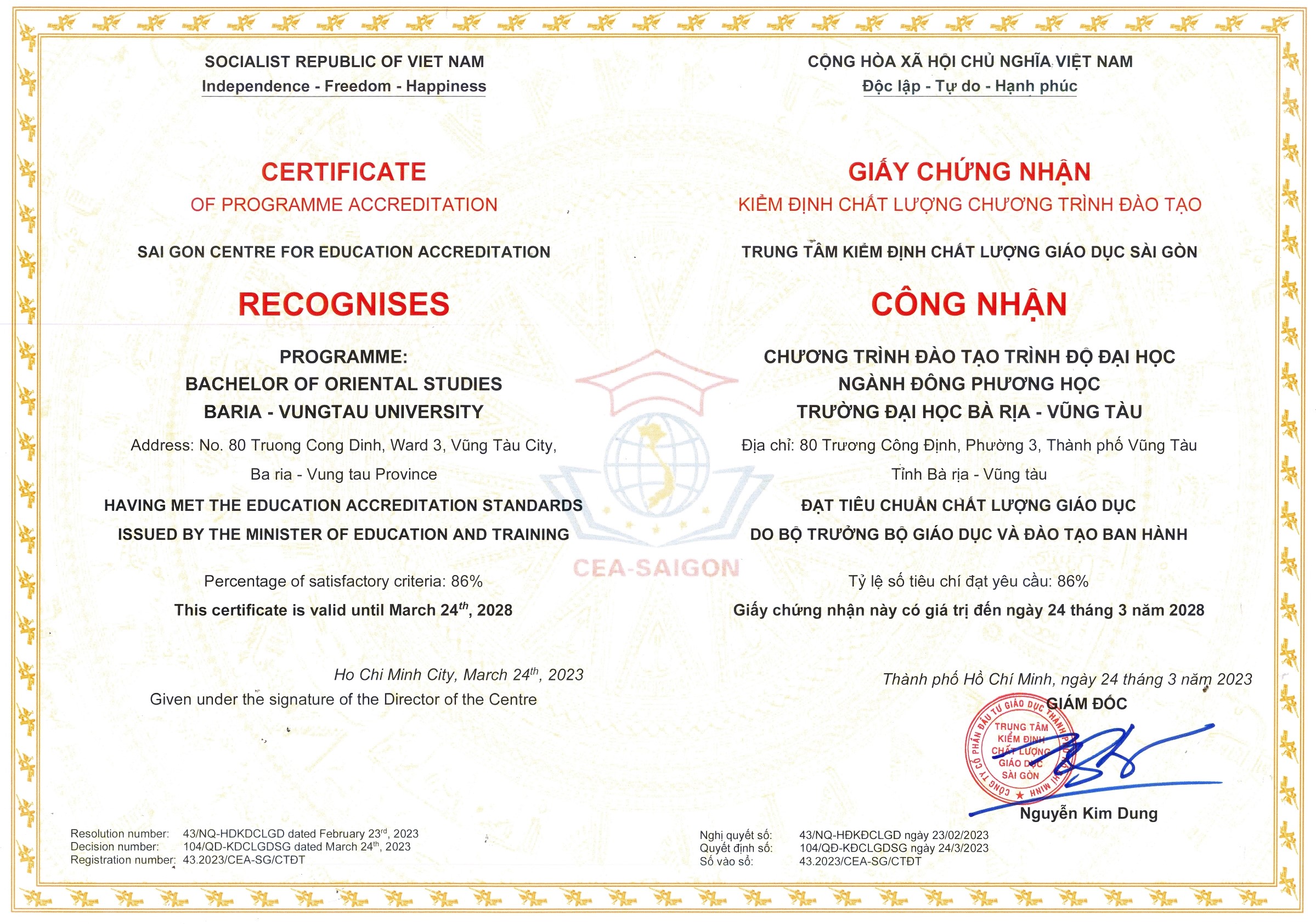 Kiểm định chất lượng cơ sở giáo dục & chương trình đào tạo
