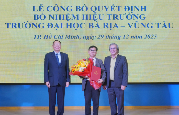 PGS.TS. NGUYỄN BÁ HOÀNG CHÍNH THỨC ĐƯỢC BỔ NHIỆM HIỆU TRƯỞNG TRƯỜNG ĐẠI HỌC BÀ RỊA – VŨNG TÀU