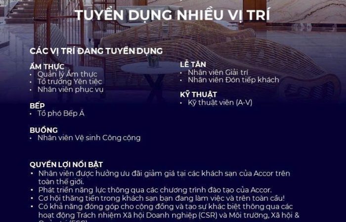 Khách sạn Pullman Vũng Tàu tuyển dụng