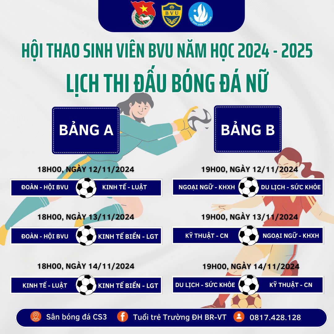 Thi Đấu Vòng Loại Bóng Đá Nữ – Hội Thao Sinh Viên BVU 2024-2025 | Chào mừng ngày Nhà giáo Việt Nam 20/11