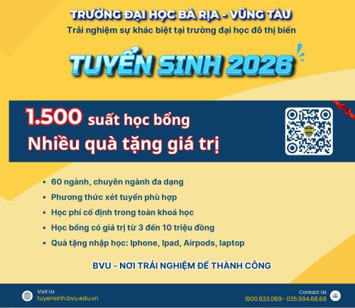 Trường Đại học Bà Rịa – Vũng Tàu công bố thông tin tuyển sinh năm 2026