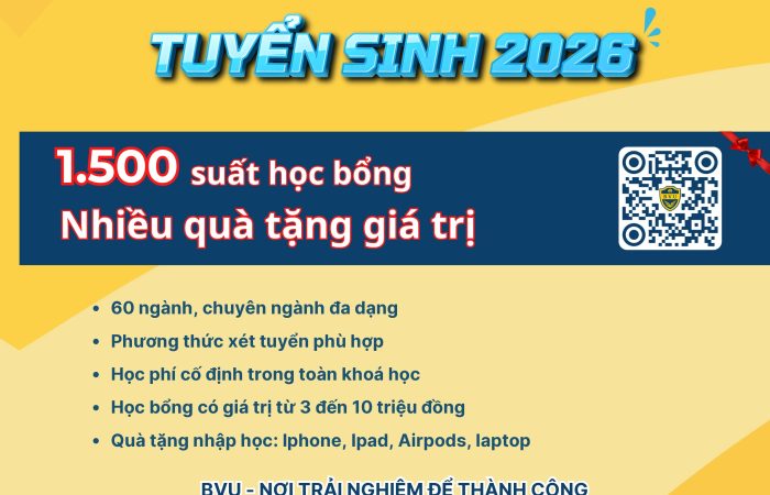 Trường Đại học Bà Rịa – Vũng Tàu công bố thông tin tuyển sinh năm 2026