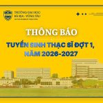 Thông báo Tuyển sinh Thạc sĩ đợt 1 năm 2026-2027