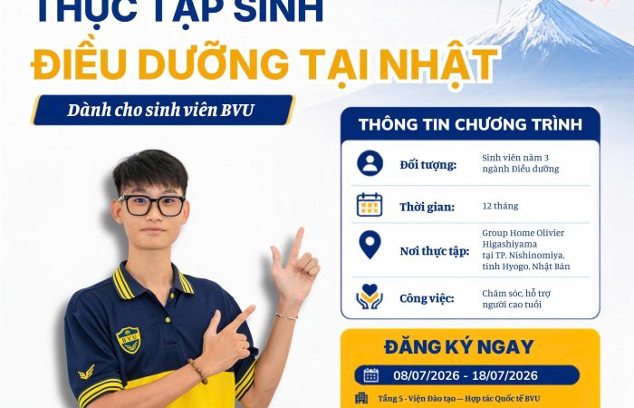Mở rộng cơ hội quốc tế: Sinh viên ngành Điều dưỡng BVU đi thực tập nghề nghiệp tại Nhật Bản