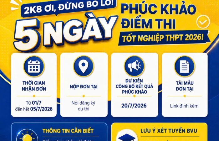 2K8 ơi! Đừng bỏ lỡ 5 ngày phúc khảo điểm thi Tốt nghiệp THPT 2026