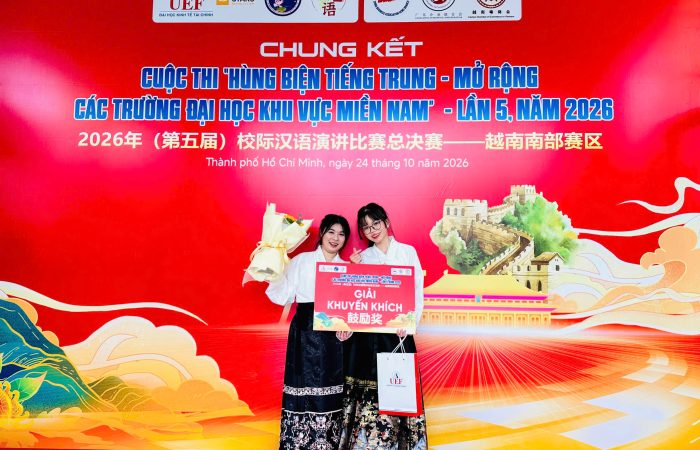 BVU ghi dấu ấn tại chung kết hùng biện tiếng Trung miền Nam 2026 với thông điệp “Hương vị thanh xuân”