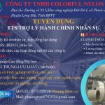 Công Ty TNHH Colorful Nylon Fiber tuyển gấp trợ lý hành chính nhân sự